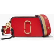 marc jacobs γυναικείο mini bag με μεταλλικό λογότυπο `the snapshot` - h175l03fa22 κόκκινο