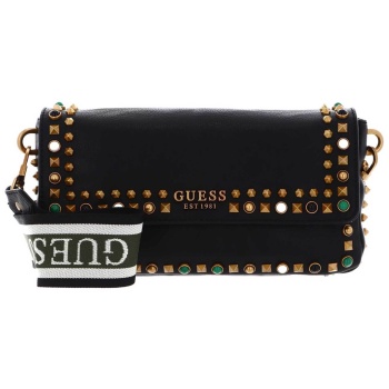 guess γυναικεία τσάντα crossbody μονόχρωμη με ανάγλυφο