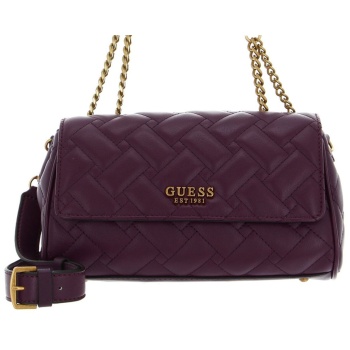 guess γυναικεία τσάντα crossbody μονόχρωμη με all-over