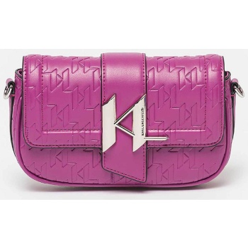 karl lagerfeld γυναικεία τσάντα crossbody μονόχρωμη με