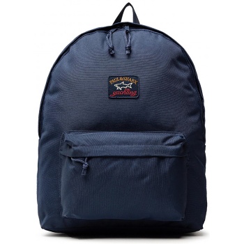 paul&shark ανδρικό backpack μονόχρωμο με logo patch 