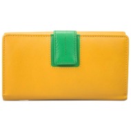 guy laroche γυναικείο δερμάτινο πορτοφόλι με ανάγλυφο λογότυπο `armonto` - 8411 κίτρινο