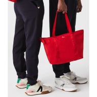 lacoste unisex shopper bag μονόχρωμη με λογότυπο `izzie` - nf3618ya κόκκινο