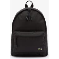 lacoste ανδρικό backpack με εξωτερική θήκη με φερμουάρ και κεντημένο λογότυπο - nh4099ne μαύρο