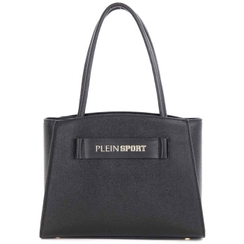 plein sport γυναικεία τσάντα shopper μονόχρωμη με contrast