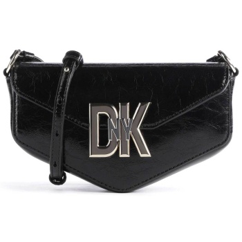 dkny γυναικεία δερμάτινη τσάντα crossbody μονόχρωμη με