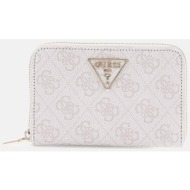 guess γυναικείο mini πορτοφόλι με all-over tone-on-tone print και μεταλλικό logo `laurel` - swsd8500