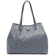guess γυναικεία τσάντα shopper με all-over geometric pattern και αποσπώμενο pouch `vikky ii` - hwjt9