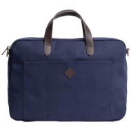 gant ανδρική τσάντα χαρτοφύλακας με logo patch - 9970039 μπλε σκούρο