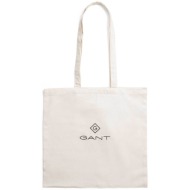 gant γυναικεία βαμβακερή τσάντα shopper μονόχρωμη με logo print - 4970032 μπεζ
