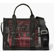 marc jacobs γυναικεία τσάντα χειρός διάφανη με logo print `the medium tote` - h005m06sp21 μαύρο