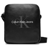 ck jeans ανδρικό τσαντάκι ώμου μονόχρωμο με logo print μπροστά - k50k512448 μαύρο