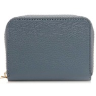 folli follie γυναικείο πορτοφόλι μικρό με ανάγλυφο λογότυπο `mini discoveries` - wa22l002glu γαλάζιο