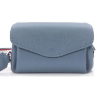 folli follie γυναικεία τσάντα mini crossbody `metropolitan fab` - cb23l013nlu γαλάζιο