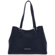 valentino γυναικεία τσάντα tote με contrast λογότυπο μονόχρωμη `brixton` - 55kvbs7lx01/bri μπλε σκού