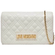 love moschino γυναικεία mini τσάντα crossbody μονόχρωμη με ανάγλυφο pattern - jc4079pp0ila0 λευκό
