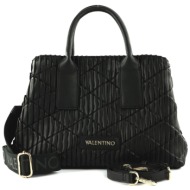 valentino γυναικεία τσάντα χειρός μονόχρωμη με πλισέ υφή και αποσπώμενα λουριά `clapham re` - 55kvbs