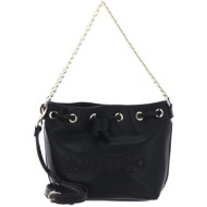 valentino γυναικεία τσάντα bucket μονόχρωμη με ανάγλυφο logo `oxford re` - 55kvbs7lt04/oxf μαύρο
