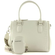 valentino γυναικεία τσάντα χειρός μονόχρωμη με ανάγλυφο logo `soho` - 55kvbs7lv02/soh λευκό