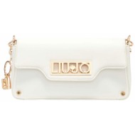 liu jo γυναικεία mini τσάντα ώμου μονόχρωμη με μεταλλικό λογότυπο - aa4115e0003 λευκό