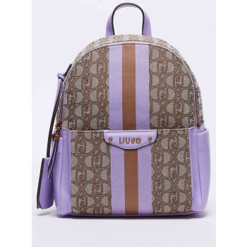 liu jo γυναικείο backpack με all-over contrast monogram