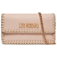 love moschino γυναικεία mini τσάντα ώμου με stitching λεπτομέρειες και ανάγλυφο λογότυπο - jc4108pp1