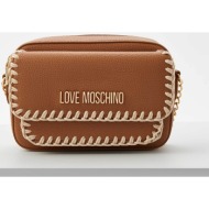 love moschino γυναικεία τσάντα crossbody με stitching λεπτομέρειες και ανάγλυφο λογότυπο - jc4106pp1