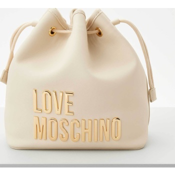 love moschino γυναικεία τσάντα bucket μονόχρωμη με