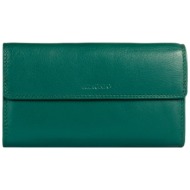 guy laroche γυναικείο δερμάτινο πορτοφόλι με ανάγλυφο lettering `armonto` - 08311- πράσινο