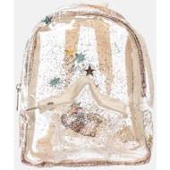 alouette παιδικό σακίδιο πλάτης με τσέπη αστέρι διάφανο και πολύχρωμο glitter - 00024520 ροζ ανοιχτό
