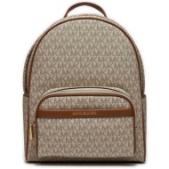michael kors γυναικείο backpack faux leather με all-over monogram print `bex` - 30s4g8xb2b μπεζ