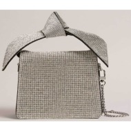 ted baker γυναικείο mini bag crossody με διακοσμητικές πέτρες `nialisa` - 274694 ασημί