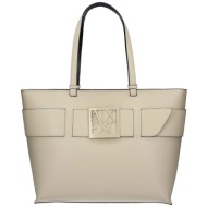 armani exchange γυναικεία τσάντα shopper μονόχρωμη με ανάγλυφο μονόγραμμα - 9491270a874 μπεζ