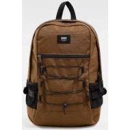 vans ανδρικό backpack μονόχρωμο με πολλαπλές θήκες και logo patch `original` - vn00082fcr61 καφέ