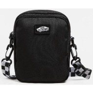 vans ανδρική τσάντα crossbody μονόχρωμη με logo patch `go getter` - vn000he8blk1 μαύρο
