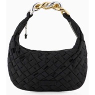 emporio armani γυναικεία hobo τσάντα με καπιτονέ σχέδιο - y3e236yws3x μαύρο