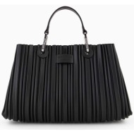 emporio armani γυναικεία τσάντα shopper small με πλισέ σχέδιο - y3d166ywq4e μαύρο