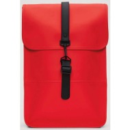 rains unisex αδιάβροχο backpack `mini w3` - rnsss2413020 κόκκινο