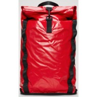 rains unisex αδιάβροχο backpack `sibu rolltop rucksack` - rnsss2414770 κόκκινο