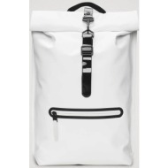 rains unisex αδιάβροχο backpack `rolltop rucksack contrast` - rnsss2414540 λευκό