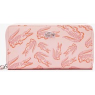 lacoste γυναικείο πορτοφόλι με all-over croc print - nf4551sj ροζ ανοιχτό