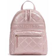 valentino γυναικείο backpack μονόχρωμο με καπιτονέ σχέδιο `ada` - 56kvbs51o07/ada ροζ ανοιχτό