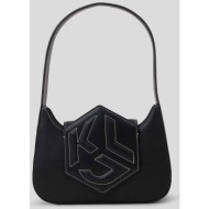 karl lagerfeld jeans γυναικεία τσάντα ώμου `hexagon monogram` - 240j3022 μαύρο