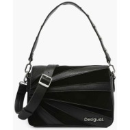 desigual γυναικεία τσάντα χειρός μονόχρωμη με ανάγλυφο σχέδιο `machina phuket mini` - 24saxp43 μαύρο