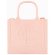armani exchange γυναικεία mini τσάντα χειρός μονόχρωμη με ανάγλυφο μονόγραμμα - 9491464r740 ροζ