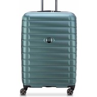 delsey unisex βαλίτσα large hard μονόχρωμη με μεταλλικό λογότυπο και ανάγλυφο σχέδιο ` shadow` 78 x 