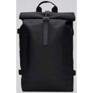 rains unisex αδιάβροχο backpack `rolltop rucksack large` - rnsss2414590 μαύρο