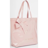 ted baker γυναικεία τσάντα ώμου με απλικέ φιόγκο και μεταλλική λεπτομέρεια ``nicon`` - 253163 ροζ