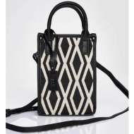 `ale γυναικείο mini bag με geometrical pattern - 8t21876 μαύρο