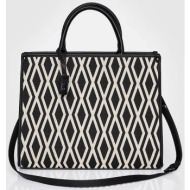`ale γυναικεία τσάντα χειρός με geometrical pattern - 8t21877 μαύρο